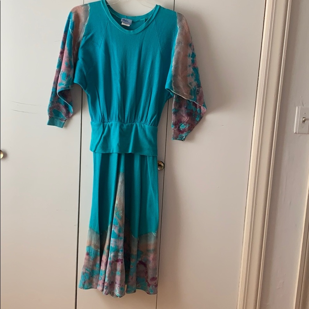 Flow tie die dress